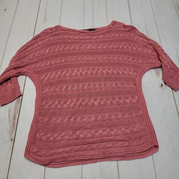 Ralph Lauren cable knit boatneck rose sweater - Picture 1 of 9